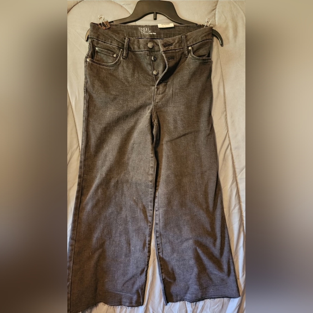 Time and Tru Gray Flare Wide Leg Jeans